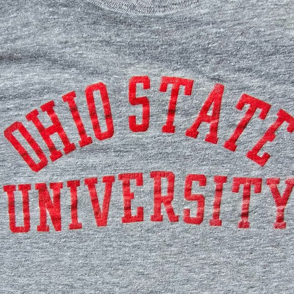 VTG 70s Champion Blue Bar Ohio State University T-Shirt L 65/35 Distressed Tee - Picture 3 of 8